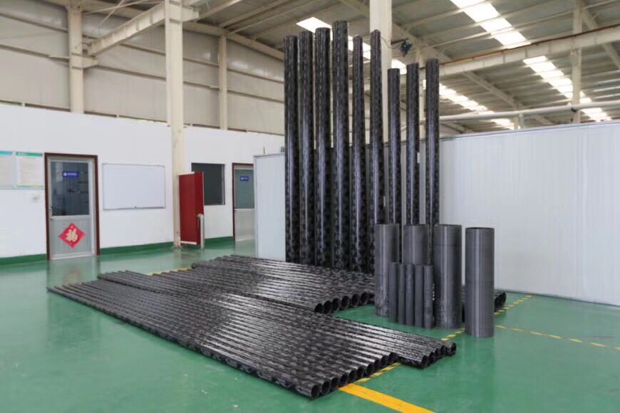 State-of-the-art carbon fiber production facility at JiNanLongHe, showcasing cutting-edge manufacturing processes