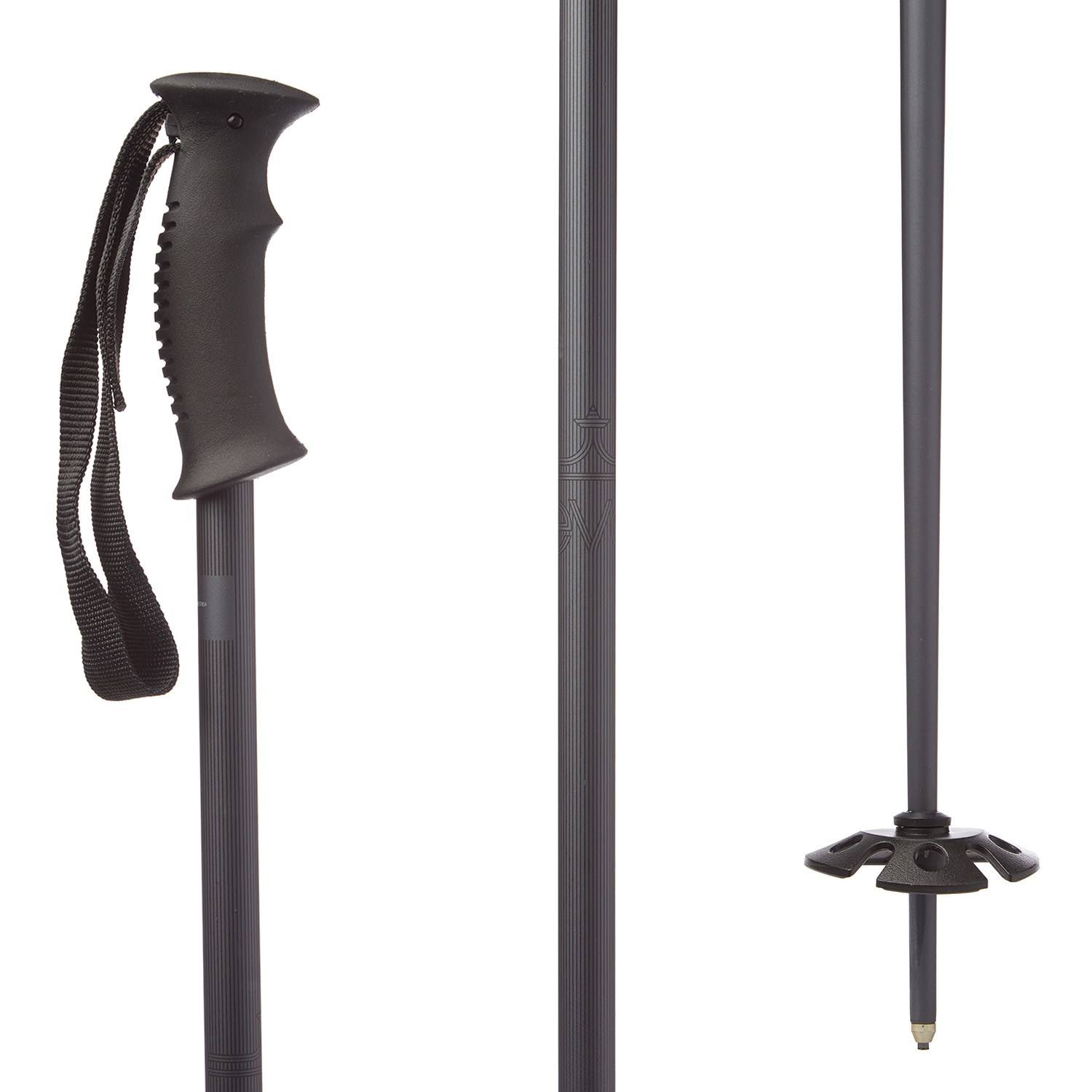 Advanced carbon fiber ski poles featuring lightweight, robust construction for improved agility and endurance in skiing, suitable for all skill levels