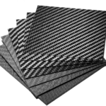 Close-up view of a carbon fiber plate 0.4mm in an industrial setting